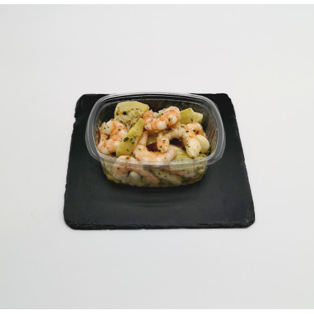 Salade de Gambas, ail mariné et artichauts confits (150g)